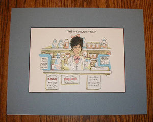 Female Pharmacist Cartoon Wall Hanging #1